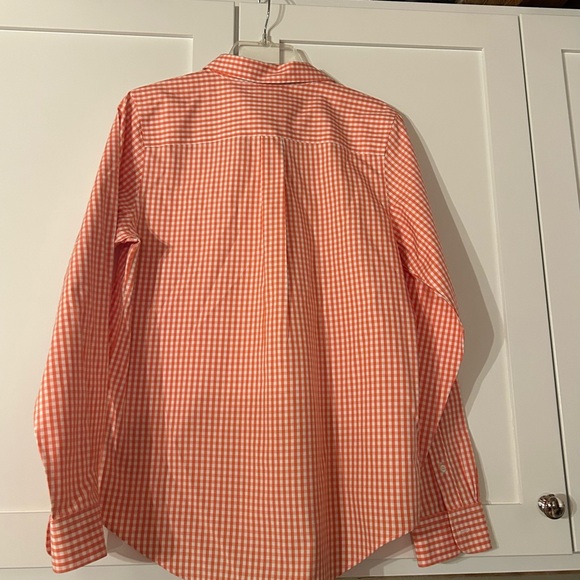 L.L. Bean Women's Coral Gingham Button-Down Shirt - Picture 2 of 4